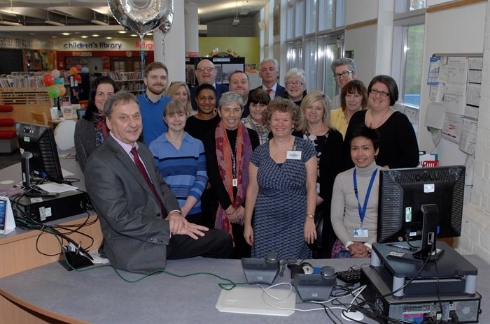 Leader, Neil Moore, joins others at Barry Library's ten-year anniversary